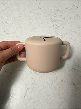 cloud island Soft Blush Silicone Two-Handle Mug